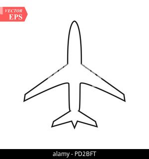 L'icône de la ligne d'avion sur fond blanc eps 10 Illustration de Vecteur