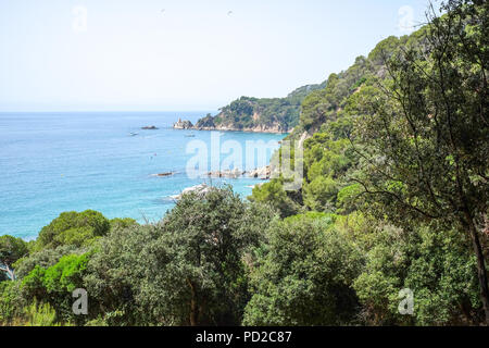 Sur la mer de jardins Santa Clotilde, Catalogne Banque D'Images