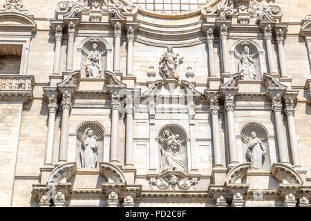 Cathédrale de Sainte Marie de façade de Gérone Banque D'Images