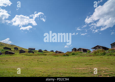 Vieille maison en bois de plain-pied dans la nature. Rize, Turquie Banque D'Images