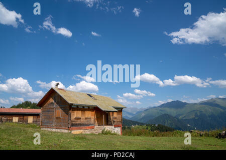 Vieille maison en bois de plain-pied dans la nature. Rize, Turquie Banque D'Images