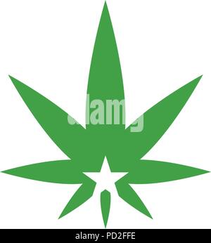 Feuilles de marijuana l'icône Modèle d'élément de conception logo Vector Illustration de Vecteur