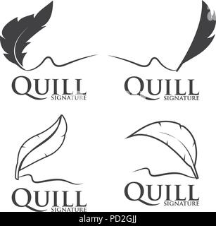 Illustration du modèle de conception de logo de quil vector Illustration de Vecteur