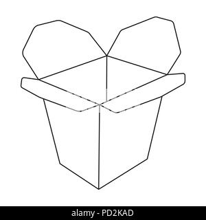 L'icône de style nouilles contour isolé sur fond blanc. Illustration vecteur symbole de la restauration rapide. Illustration de Vecteur