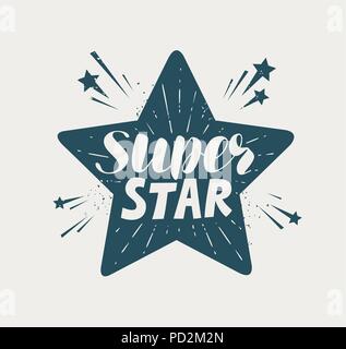 Super Star, la conception typographique. Vector illustration lettrage Illustration de Vecteur
