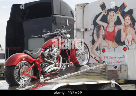 Harley Davidson personnalisées sur un camion américain Banque D'Images