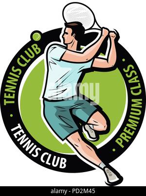 Logo du club de tennis ou de l'étiquette. Symbole du sport. Vector illustration Illustration de Vecteur