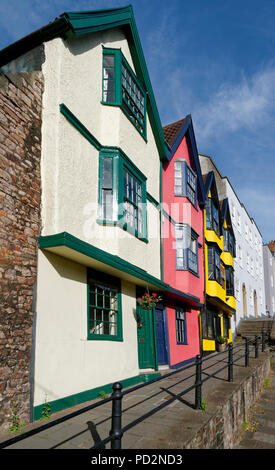 23-29, St Michaels Hill, Bristol classé Grade II colorés des maisons du 17ème siècle Banque D'Images