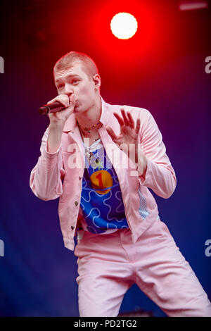 La Norvège, Bergen - 15 juin, 2018. Le rappeur norvégien Cezinando effectue un concert live au cours de la fête de la musique 2018 Bergenfest norvégien de Bergen. (Photo crédit : Gonzales Photo - Jarle H. MEO). Banque D'Images