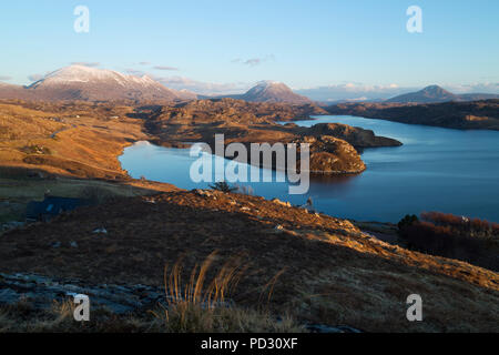 Loch Inchard avec Sutherland montagnes derrière, Highland Ecosse Banque D'Images