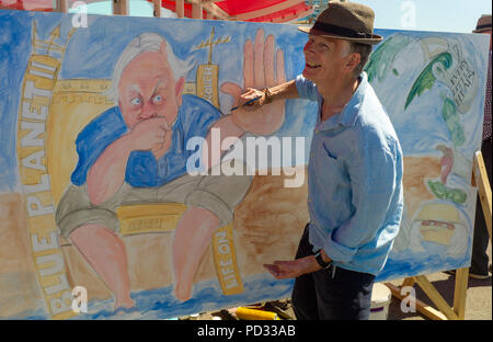 Caricaturiste au Pier Herne Bay, dans le cadre de l'Herne Bay Festival organisé chaque année Banque D'Images