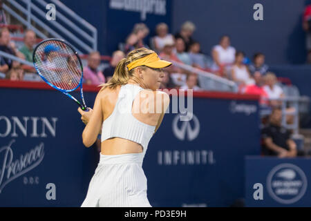 Le 06 août 2018 : Maria Sharapova en action au cours de la première ronde de la Coupe Rogers au stade ouvert canadien de IGA à Montréal, Canada. Daniel Lea/CSM. Credit : Cal Sport Media/Alamy Live News Banque D'Images