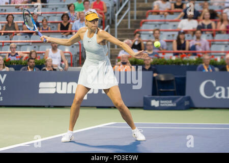 Le 06 août 2018 : Maria Sharapova en action au cours de la première ronde de la Coupe Rogers au stade ouvert canadien de IGA à Montréal, Canada. Daniel Lea/CSM. Credit : Cal Sport Media/Alamy Live News Banque D'Images