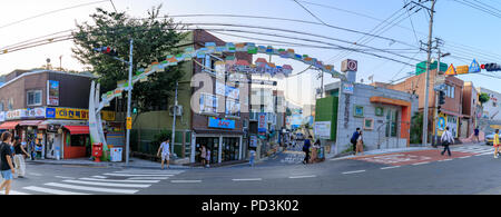 Busan, Corée du Sud - 5 août, 2018 : scène de Village Culture Gamcheon situé dans la ville de Busan, Corée du Sud Banque D'Images