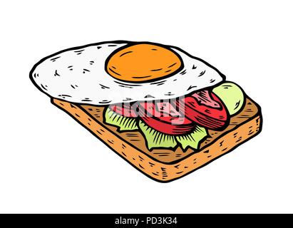 Avec des oeufs sandwich Illustration de Vecteur