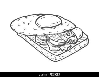 Avec des oeufs sandwich Illustration de Vecteur