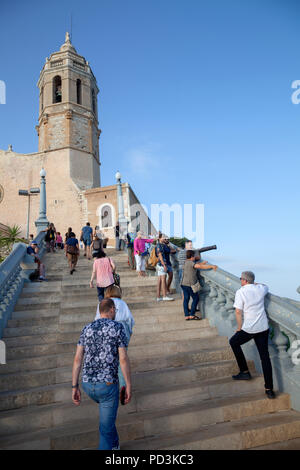 Église St Barthlomew et Saint Tecla à Sitges, Espagne Banque D'Images