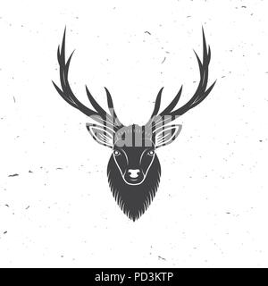 Tête de cerf isolé sur fond blanc. Vector illustration. Illustration de Vecteur