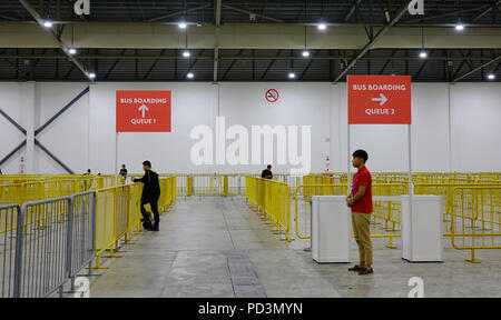 Singapour - Feb 9, 2018. Hall de gare routière de Changi, Singapour. Singapour est une ville-État souverain de l'île et pays en Asie du sud-est. Banque D'Images