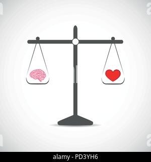 Cerveau et coeur en équilibre vector illustration Illustration de Vecteur