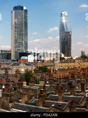 Vue de la tour de la Banque du Sud et l'un de Blackfriars, un passage à Waterloo à la gare de l'Est Banque D'Images