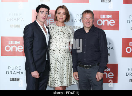 (De gauche à droite) Richard Madden, Keeley Hawes et Jed Mercurio assistant à une photo appel de BBC One's bodyguard au BFI Southbank à Londres. Banque D'Images