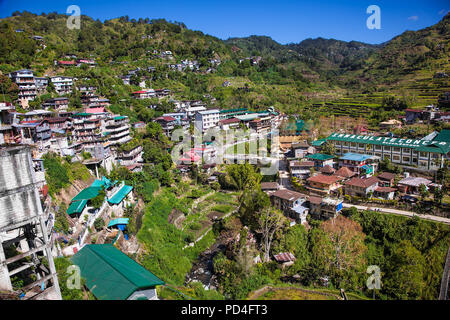 BANUE, PHILIPPINES-MARS 31. 2016 : village de montagne de Banaue le 31 mars 2016, , aux Philippines. Banaue est une ville sur la montagne dans la Cordillère Banque D'Images