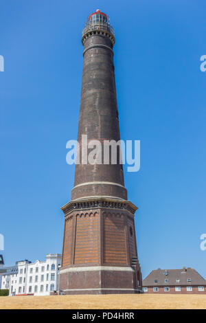 Phare historique sur la place centrale de Borkum, Allemagne Banque D'Images