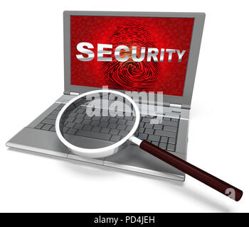 L'identification par empreintes digitales sécurité biométrique à puce le rendu 3d montre la cybersécurité l'autorisation d'identifier l'utilisateur restreint Banque D'Images