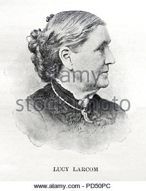 Lucy Larcom portrait, 1824 – 1893, était un professeur, poète et auteur américain, illustration antique de la fin du XIXe siècle Banque D'Images