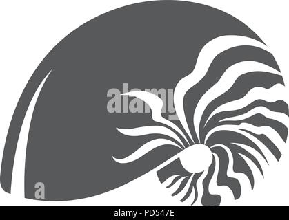 L'icône en noir et blanc - Nautilus Illustration de Vecteur