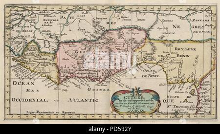 Carte de la Côte des Esclaves et d'or d'Afrique. Banque D'Images