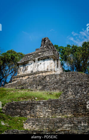 Palenque, Temple du Soleil, Le Temple de la Croix complexe, ruines de ville maya du sud du Mexique, Chiapas, Mexique Banque D'Images
