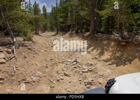 L'exploration de la colline dans la Jeep Yankee Banque D'Images