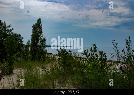 D'Ipperwash Beach dans le sud-ouest de l'Ontario, Canada. Une belle plage le long du lac Huron. Cette plage est libre d'accès et est un endroit magnifique pour les familles, les touristes, et les photographes. Banque D'Images