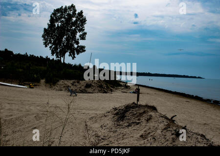 D'Ipperwash Beach dans le sud-ouest de l'Ontario, Canada. Une belle plage le long du lac Huron. Cette plage est libre d'accès et est un endroit magnifique pour les familles, les touristes, et les photographes. Banque D'Images