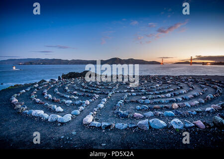 Labyrinthe de Lands End Banque D'Images