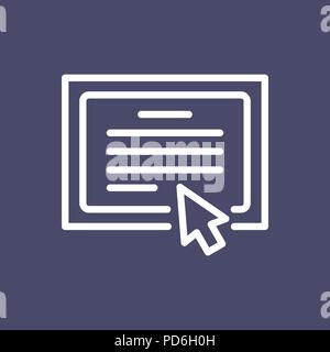 Diplôme plat simple icône contour style illustration. Illustration de Vecteur