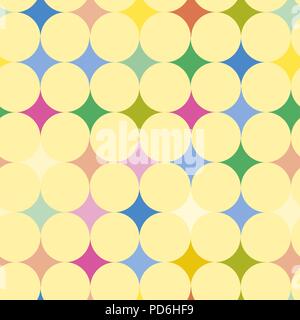 Abstract vector retro seamless tile pattern géométrique avec rouns texture jaune Illustration de Vecteur