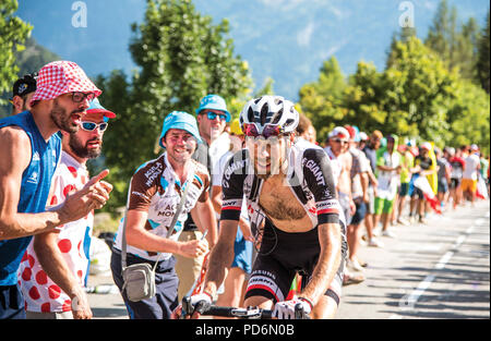 Laurens Ten Dam, Dutch Corner, à l'Alpe d'Huez Tour de France 2018 Banque D'Images