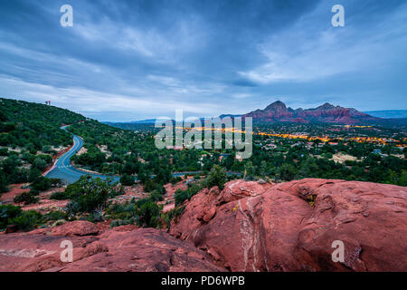 Mesa donnent sur l'aéroport de Sedona Banque D'Images