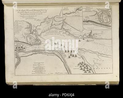 Un authentique plan du fleuve Saint-Laurent depuis Sillery à l'automne de Montmorenci, avec les opérations du siège de Québec - sous le commandement d'Vice-Adml. Saunders et major général. Wolfe jusqu'à (18348546421). Banque D'Images