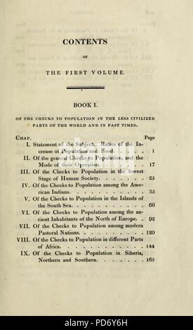 Un essai sur le principe de population ; ou, une vue de ses effets passés et présents sur le bonheur humain, avec une enquête sur nos perspectives concernant l'avenir l'élimination ou l'atténuation des maux Banque D'Images