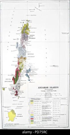 Tribal Andaman et carte linguistique. Banque D'Images