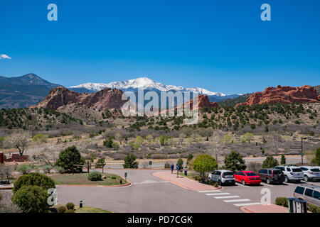 Manitou Springs, 4 mai : beau paysage du célèbre Jardin des Dieux le 4 mai 2017 à Manitou Springs, Colorado Banque D'Images