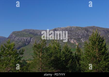 Paysage spectaculaire de Beinn aMhuinidh, au-delà de pin sylvestre. Par Kinlochewe Beinn Eighe. Highlands écossais, au Royaume-Uni. Banque D'Images