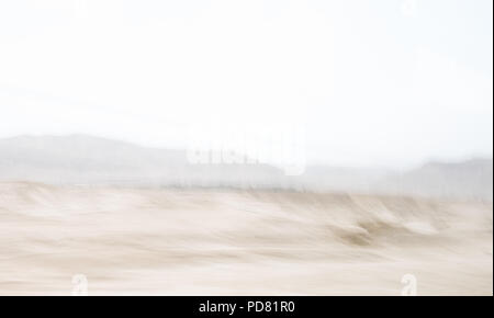 Impression abstraite du désert du Néguev de Cisjordanie Palestine montrant floue, paysages en mouvement des dunes de sable, de vent. Une impression d'un déménagement sandsto Banque D'Images