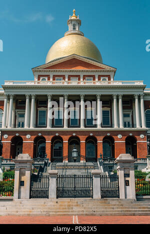 La Massachusetts State House, dans la région de Beacon Hill, Boston, Massachusetts Banque D'Images