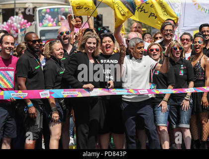 London Pride 2018 comprend : Sadiq Khan, Penny Mordaunt MP Où : London, Royaume-Uni Quand : 07 Juil 2018 Crédit : John Rainford/WENN Banque D'Images