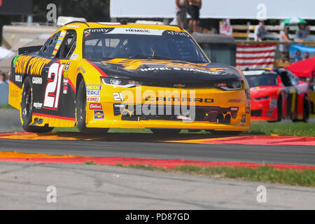 4 août 2018 : EUROSPORT France pilote de la série NASCAR Daniel Hemric (21) au cours de la série NASCAR Zippo 200 EUROSPORT France au Glen le Samedi, Août 4, 2018 à Watkins Glen International à Watkins Glen, New York. Barnes riche/CSM Banque D'Images